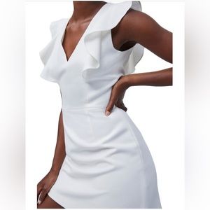 NWOT French Connection Whisper Ruffle Minidress white bridal shower dress